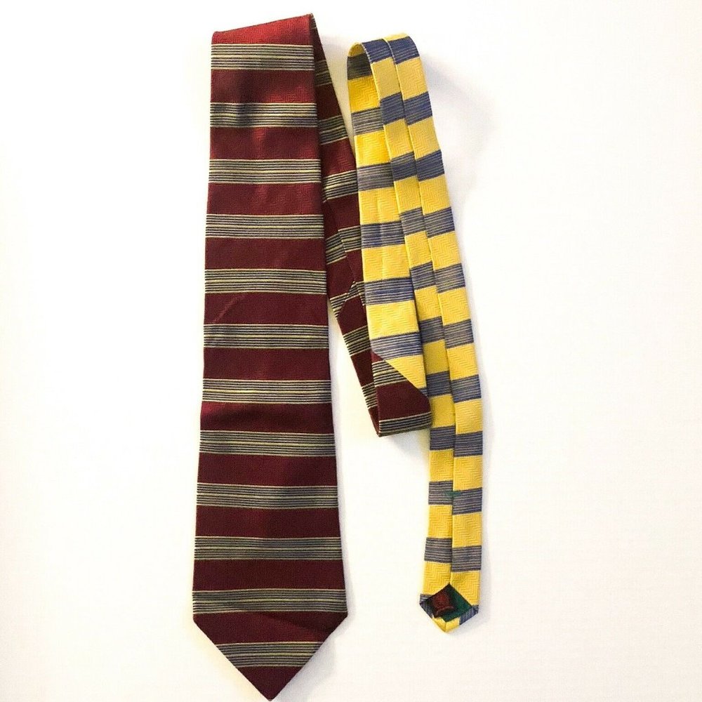 Vintage Tommy Hilfiger Red Yellow Striped 4" Silk